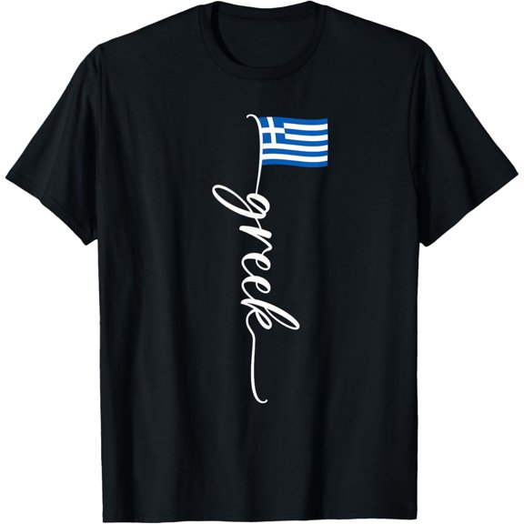 men and women can wear,Greece Signature Greek Flag T-Shirt