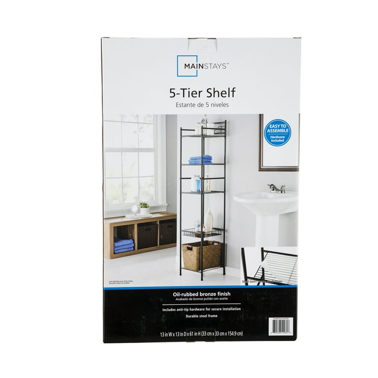 Home Zone Plastic 3-Shelves Adjustable Shelves with Corner Shower Caddy,  Oil Rubbed Bronze - Walmart.com