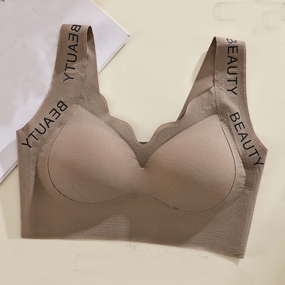 Xdegoge Bras for Women Push Up Lift Supportive Seamless Wireless Pullover Bra Full Coverage Gathering Everyday Comfy Smoothing Brassiere