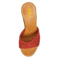 thumbnail image 4 of FSJ Women Woven Round Open Toe Sandal Platform Chunky High Heel Slip On Mule Comfortable Holiday Summer Slippers Slide Shoes Size 10 Red, 4 of 4