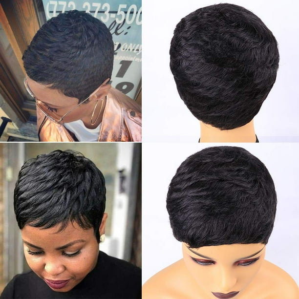 Human hair deals pixie wigs