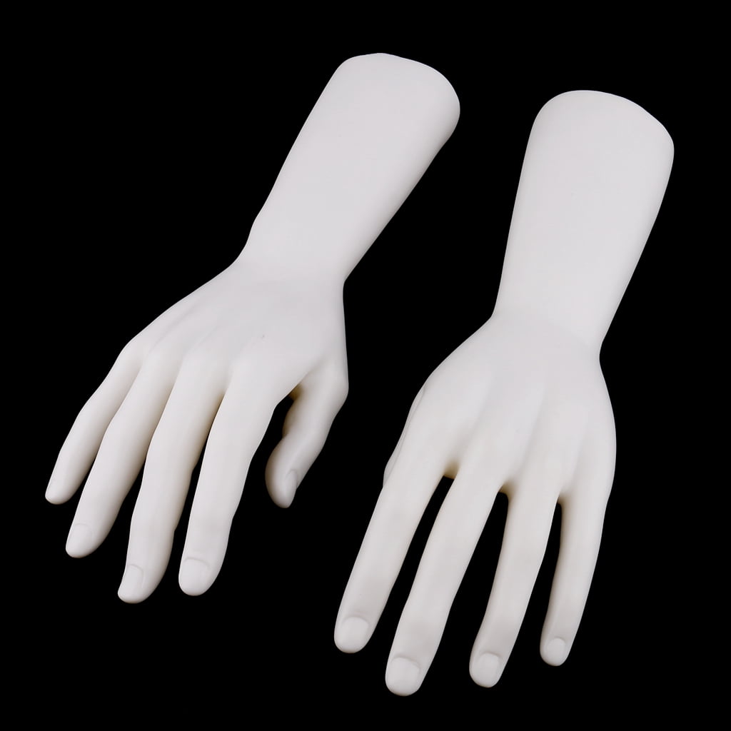 Silicone Male Mannequin Hands (Pair) - Life Size, Bendable Fingers, For Jewelry Display, Art, Photography, Medical Teaching