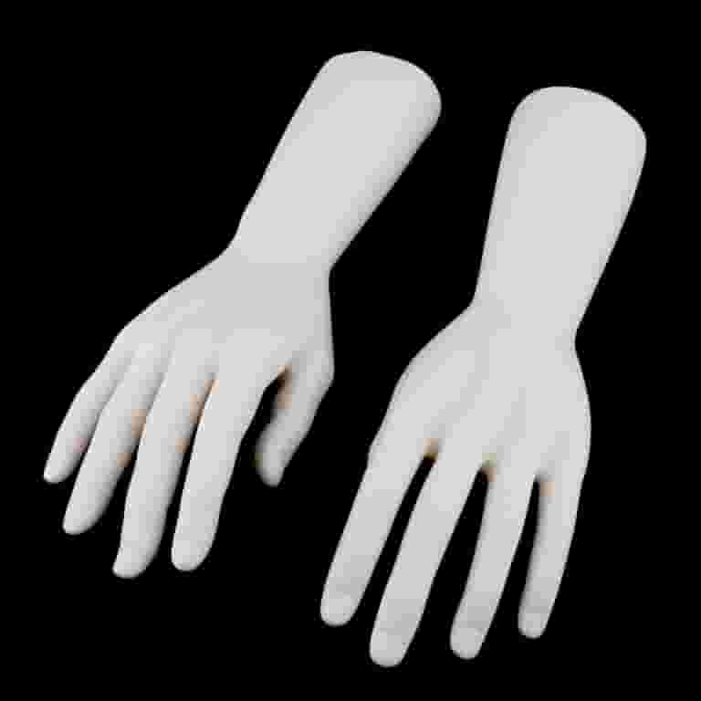 Silicone Male Mannequin Hands (Pair) - Life Size, Bendable Fingers, For Jewelry Display, Art, Photography, Medical Teaching