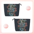 thumbnail image 2 of Makeup Bag Small Cosmetic Bags for Women Travel Toiletry Bag Zipper Pouch Purse Organizer Pouches, Snake Hand Bones Skull Flower, 2 of 7
