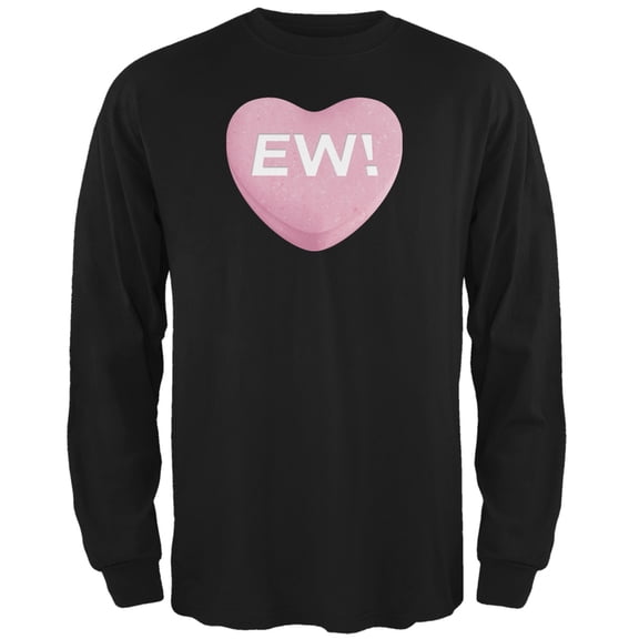 Ew Candy Heart Black Adult Long Sleeve T-Shirt - Medium