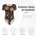 thumbnail image 4 of Fotbe Pizzas Mushrooms Body de Mujer con Cuello Redondo y Mangas Cortas, Sin Mangas Ajustado, Suave, Cómodo y Básico-X-Large, 4 of 7