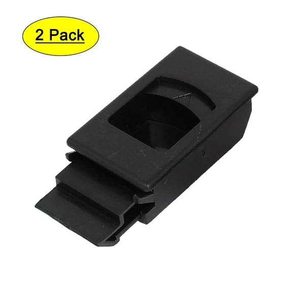 Unique Bargains Window Door Furniture Lock Black Plastic Recessed Flush Sliding Pull Latch 2Pcs
