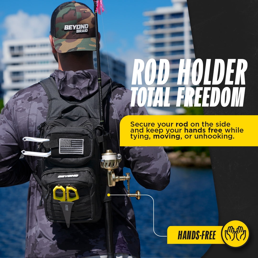 Beyond Fishing Tackle Backpack- The Voyager Tactical Fishing Storage Bag - Lightweight & Compact Bag For Fishing