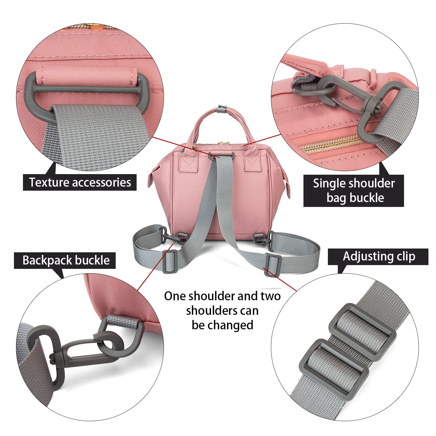 Baby Diaper Bag Backpack Waterproof Multi-Function Convertible Mini Smart Diaper Bag Backpack for Outdoor