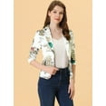 thumbnail image 2 of DARING DIVA Women's Elegant Notched Lapel Floral Print Blazer 2XL White-Flower, 2 of 6