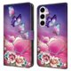 thumbnail image 1 of Galaxy S25 Wallet Case with Stand - Butterfly Cobalt Leather Flip Cover for Phone, 1 of 5