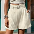 thumbnail image 2 of New Arrivals Olyvenn Womens Pleated Shorts Dressy Casual High Waisted 2025 Summer Trendy Business Work Tailored Shorts with Pockets Beige M, 2 of 6