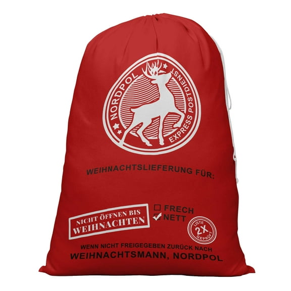 Printtoo 2 Pcs Santa Gift Sack For Kids Presents Xmas Bag Christmas Sack Personalized Bags Large 27x20 Inch