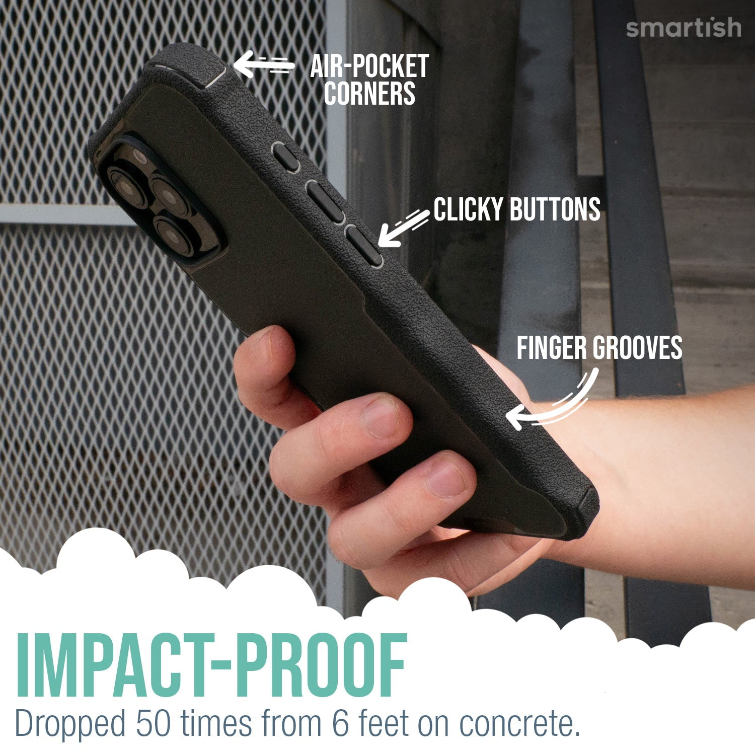 Smartish® iPhone 16 Pro Max Protective Magnetic Case - Gripzilla Compatible with MagSafe [Rugged + Tough] Heavy Duty Armor Cover Drop Tested Protection for Apple iPhone 16 Pro Max - Moving Mountains
