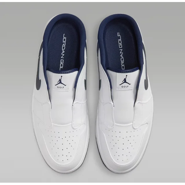 A i r-Jor-dan Mule Golf Shoes White Midnight Navy Men's | Size 7 - 15