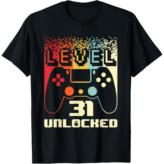 31st Birthday For Men Level 31 Unlocked Gamer 31 Year Old T-Shirt