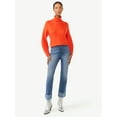 thumbnail image 3 of Scoop Women's Ribbed Oversized Turtleneck Sweater with Long Sleeves, Sizes XS-XXL, 3 of 5