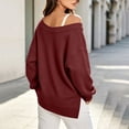 thumbnail image 4 of BUIGTTKLOP Sweatshirts for Women Oversized Long Sleeve Shirts V Neck Side Slit Pullover Cozy Tops Fall Winter Fashion Outfits, 4 of 8