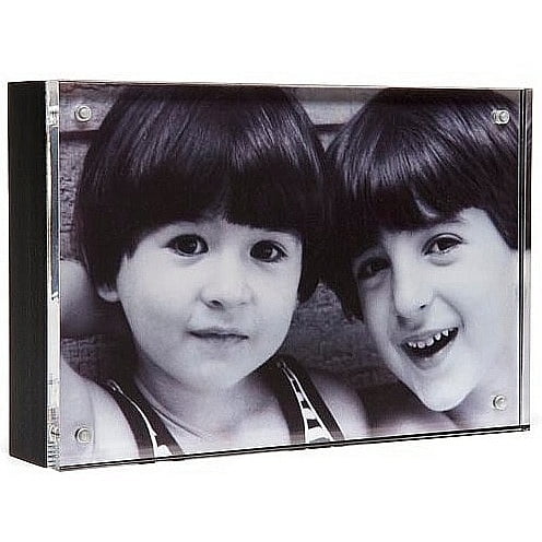 The original acrylic MUSEUM MAGNET 4x6 FRAME with black wood back - 4x6