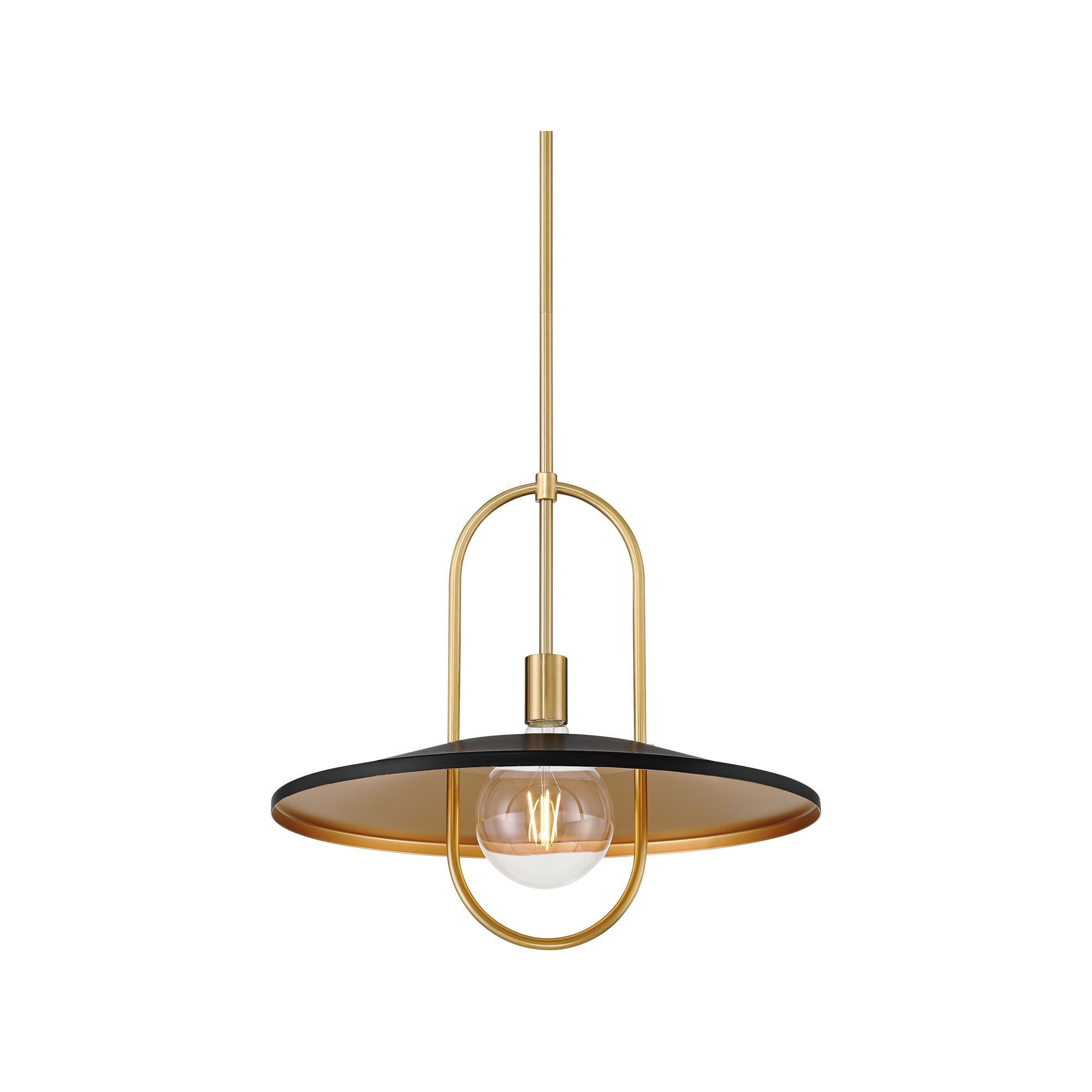 Possini Euro Design Bailey 19" Modern Pendant Ceiling Light Fixture Dining Room Over Table LED Medium Black and Soft Gold Finish
