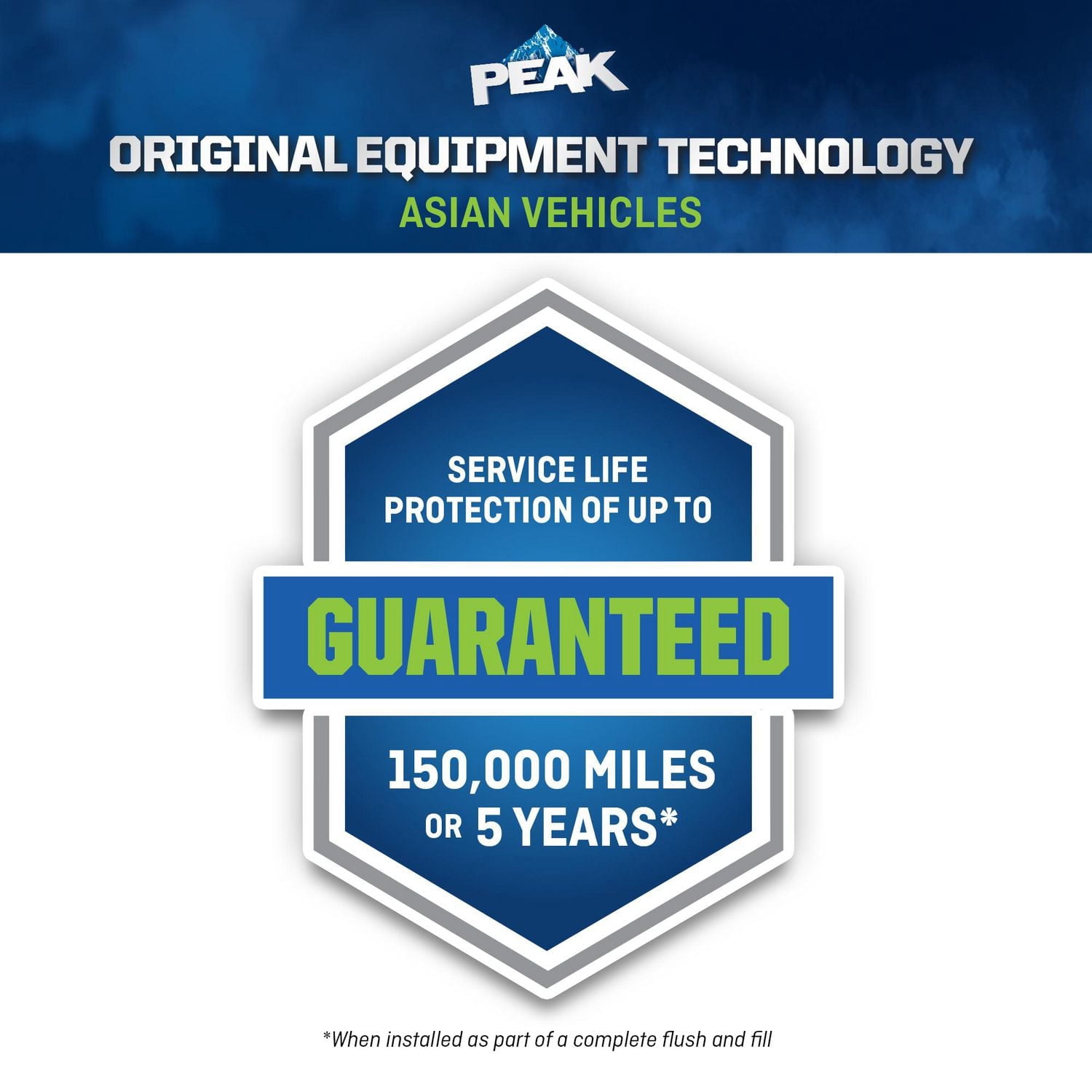 Peak® OET Vie Prolongée Vert 50/50 Pre-Diluted Antigel + Liquide de refroidissement pour Véhicules Asiatiques, 3,78 Liters