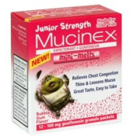 Mucinex Children's Chest Congestion Expectorant Mini-Melts, Bubble Gum 12 ea (Pack of