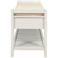 thumbnail image 7 of Shoe Rack with 2 Drawers, Wood Storage Bench with Cushioned Seat for Entryway Living Room and Bedroom, White, 7 of 7
