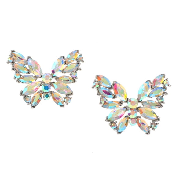 Crystal Post Butterfly Earrings