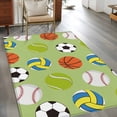 thumbnail image 2 of Area Rugs 2.7'x5', Green Balls Carpet for Living Room Bedroom Dining Room, Baseball Tennis Basketball Football Throw Kitchen Rugs Non Slip Washable Rectangle Indoor Outdoor Rugs, 2 of 8