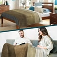 thumbnail image 5 of PAVILIA Fluffy Sherpa Throw Blanket Ombre | Gradient Plush, Soft, Fuzzy, Decorative Accent Throw Blanket for Couch Sofa Twin Bed | Cozy Warm Decorative Furry Faux Fur Blanket, 60x80 Inches Taupe, 5 of 7