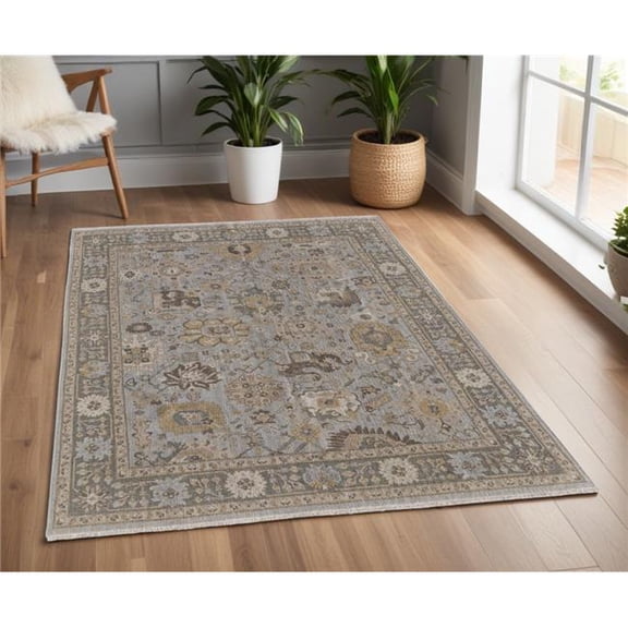 HomeRoots 566787 4 x 6 ft. Wool Oriental Hand Knotted Rectangle Area Rug with Fringe, Gray & Brown