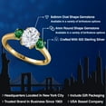 thumbnail image 2 of Gem Stone King 18K Yellow Gold Plated Silver Green Nano Emerald Ring Set with Moissanite (2.10 Cttw), 2 of 7