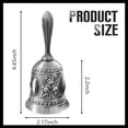 thumbnail image 2 of 1pcs，Solid Hand Bell, Extra Loud, Vintage, for Wedding, Teacher, Pet Training Service, Meditation.,silver, 2 of 7
