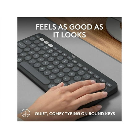Logitech - Pebble Keys 2 Slim TKL Wireless Scissor Keyboard for Windows, macOS, iPadOS, Chrome - Graphite