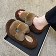 thumbnail image 2 of Comfortable Non Height Enhancing Open Toed Slippers for Trendy Casual Winter, 2 of 9