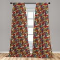 thumbnail image 5 of Ambesonne Waves Curtains, Abstract Curvy Lines, Pair of 28"x95", Multicolor, 5 of 5