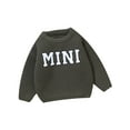 thumbnail image 1 of Nituyy Baby Knit Sweaters Long Sleeve Round Neck Letter Embroidery Pullover Infant Fall Tops, 1 of 9