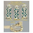 thumbnail image 4 of 75 Floating Turquoise Blue Pearls - with Must Have Tranparent Water Gels KIT for The Best Floating Effect - Fills 1 GL of Gels for Vase Decorations-3 Warm White Submersible Lights, 4 of 6