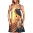 thumbnail image 1 of Fotbe Sunset Dancing Dolphin A Vestido de Verano sin Mangas para Mujer – Vestido Midi Línea A, Estilo Camiseta Floral, Vestido Playero Casual y Fluido, 1 of 7