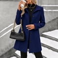 thumbnail image 6 of Vixolx Womens Mid Length Wool Blend Coat Stand Collar Single Breasted Overcoat with Slant Pockets Fall Winter Casual Office, 6 of 8