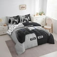 thumbnail image 3 of Manfei Grey Black Gamepad Bedding Sets Full Size, Game Console Bed in a Bag Full size, Modern Video Game Reversible Comforter Sets with Sheets, Super Cozy Room Decor, 7 Pieces, 3 of 7