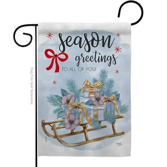 Breeze Decor G164231-BO Season Greetings Garden Flag Winter Wonderland 13 x 18.5 in. Double-Sided Decorative Vertical Flags for House Decoration Banner Yard Gift