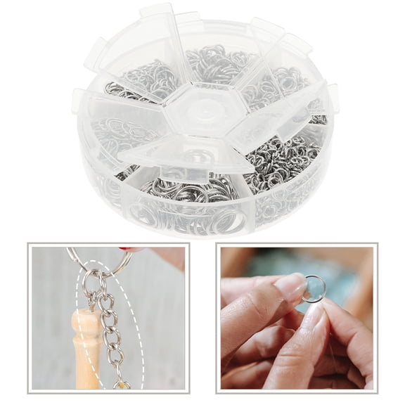 MUSEYA Jewelry Findings Jump Rings Open Jump Rings Iron Silver 1 Box