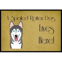Caroline's Treasures BB1466JMAT Alaskan Malamute Spoiled Dog Lives Here Door Mat, Indoor Rug or Outdoor Welcome Mat
