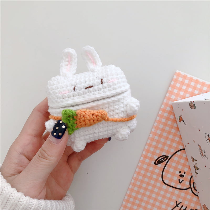 Handmade knitted airpods case with woven flowers for airpods 123