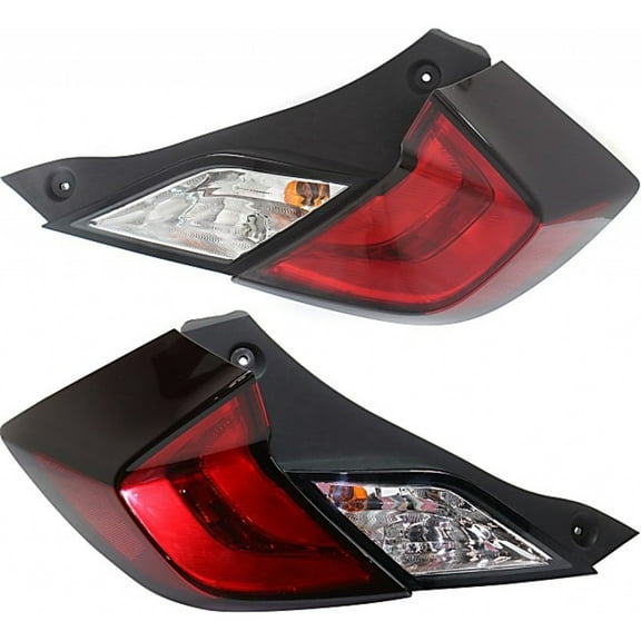 For Honda Civic 2016 17 18 19 2020 Tail Light Driver and Passenger Side w/Bulbs DOT Certified HO2800191, HO2801191 | Replaces 33550-TBG-A01 ;for Coupe