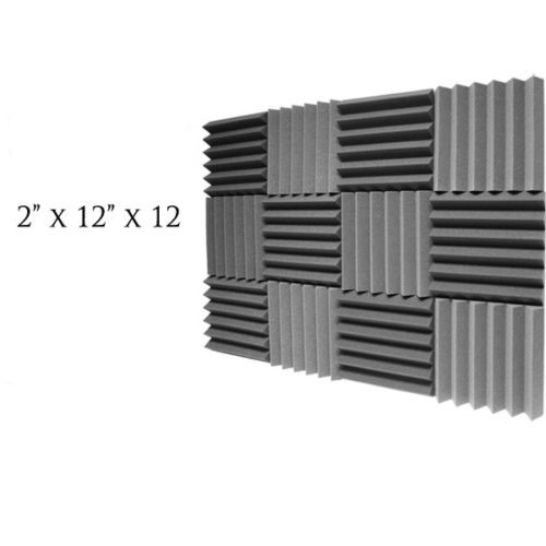 12 Acoustic Foam Tiles Wall Record Studio Sound Proof 12"x 12"x 2" Fire