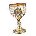 thumbnail image 4 of Fiocias Embossed Water Goblet Drinking Cup Collection Reusable Tableware Metal Cup Mini Gold White, 4 of 9