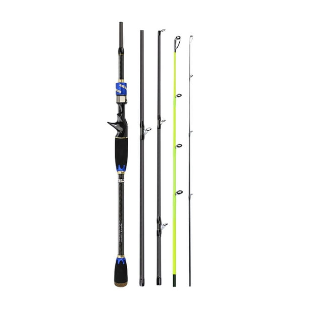 Dynwaveca Travel Fishing Rod Fishing Rod Heavy Surf Casting Stainless Steel Line Guides W/ Ceramic Rings 4 Piece Fishing Rod For Bass Pike 1.8m Blue 1