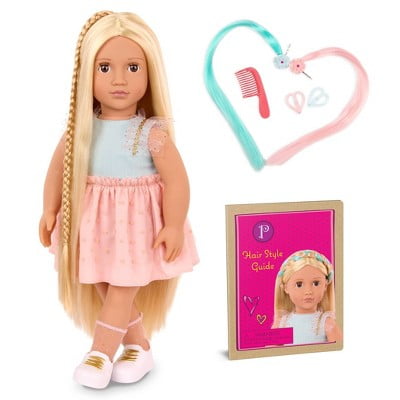 Our Generation Poppy 18" Hair Grow Doll with Hair Clips & Styling Book Accessories